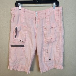 Pete & Greta by Johnny Was Peach Blush Cargo Shorts Size 4 (6042)